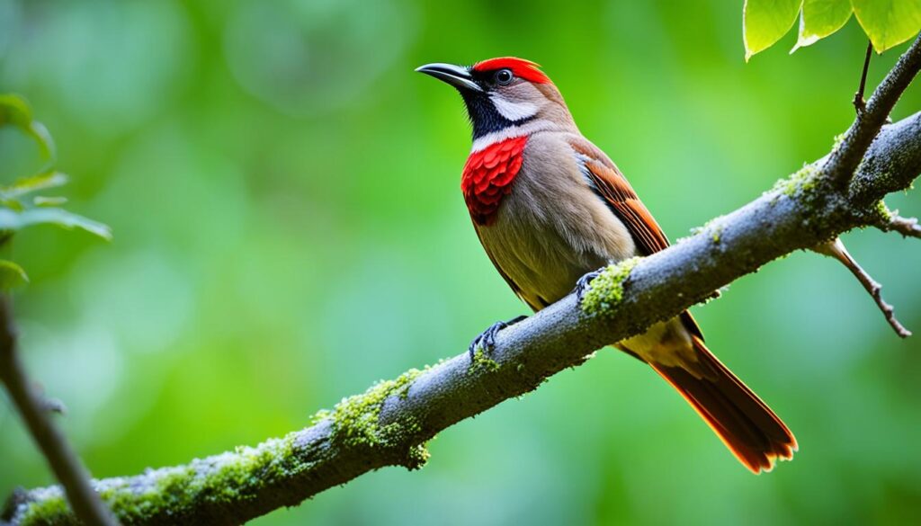 Brown Bird with Red Head