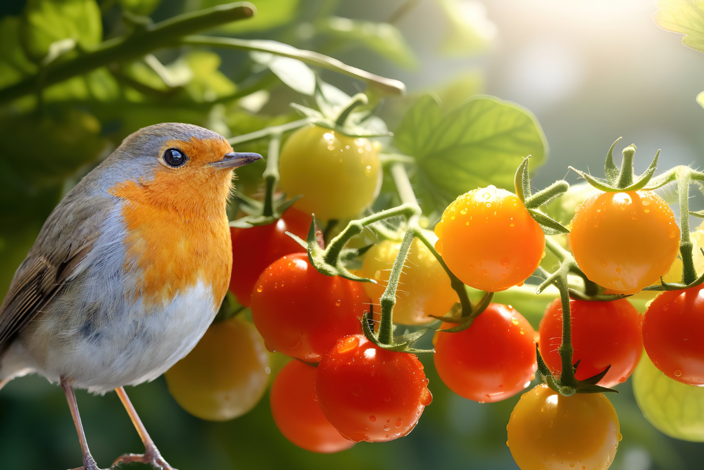 do birds eat tomato plants